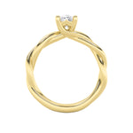 1CTW Elongated Cushion Shaped Lab Grown Diamond (F/VS) Twisted Shank Solitaire Engagement Ring in 14K Gold