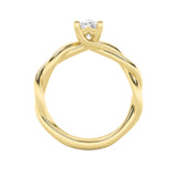 1CTW Elongated Cushion Shaped Lab Grown Diamond (F/VS) Twisted Shank Solitaire Engagement Ring in 14K Gold