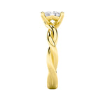 1CTW Elongated Cushion Shaped Lab Grown Diamond (F/VS) Twisted Shank Solitaire Engagement Ring in 14K Gold