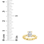 1CTW Elongated Cushion Shaped Lab Grown Diamond (F/VS) Twisted Shank Solitaire Engagement Ring in 14K Gold