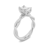 1CTW Emerald Shaped Lab Grown Diamond (F/VS) Twisted Shank Solitaire Engagement Ring in 14K Gold