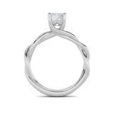 1CTW Emerald Shaped Lab Grown Diamond (F/VS) Twisted Shank Solitaire Engagement Ring in 14K Gold