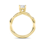 1CTW Emerald Shaped Lab Grown Diamond (F/VS) Twisted Shank Solitaire Engagement Ring in 14K Gold