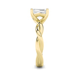 1CTW Emerald Shaped Lab Grown Diamond (F/VS) Twisted Shank Solitaire Engagement Ring in 14K Gold