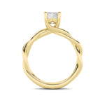 1.5CTW Emerald Shaped Lab Grown Diamond (G/VS) Twisted Shank Solitaire Engagement Ring in 14K Gold