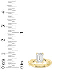 3CTW Emerald Shaped Lab Grown Diamond (F/VS) Twisted Shank Solitaire Engagement Ring in 14K Gold