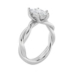 1CTW Marquise Shaped Lab Grown Diamond (F/VS) Twisted Shank Solitaire Engagement Ring in 14K Gold