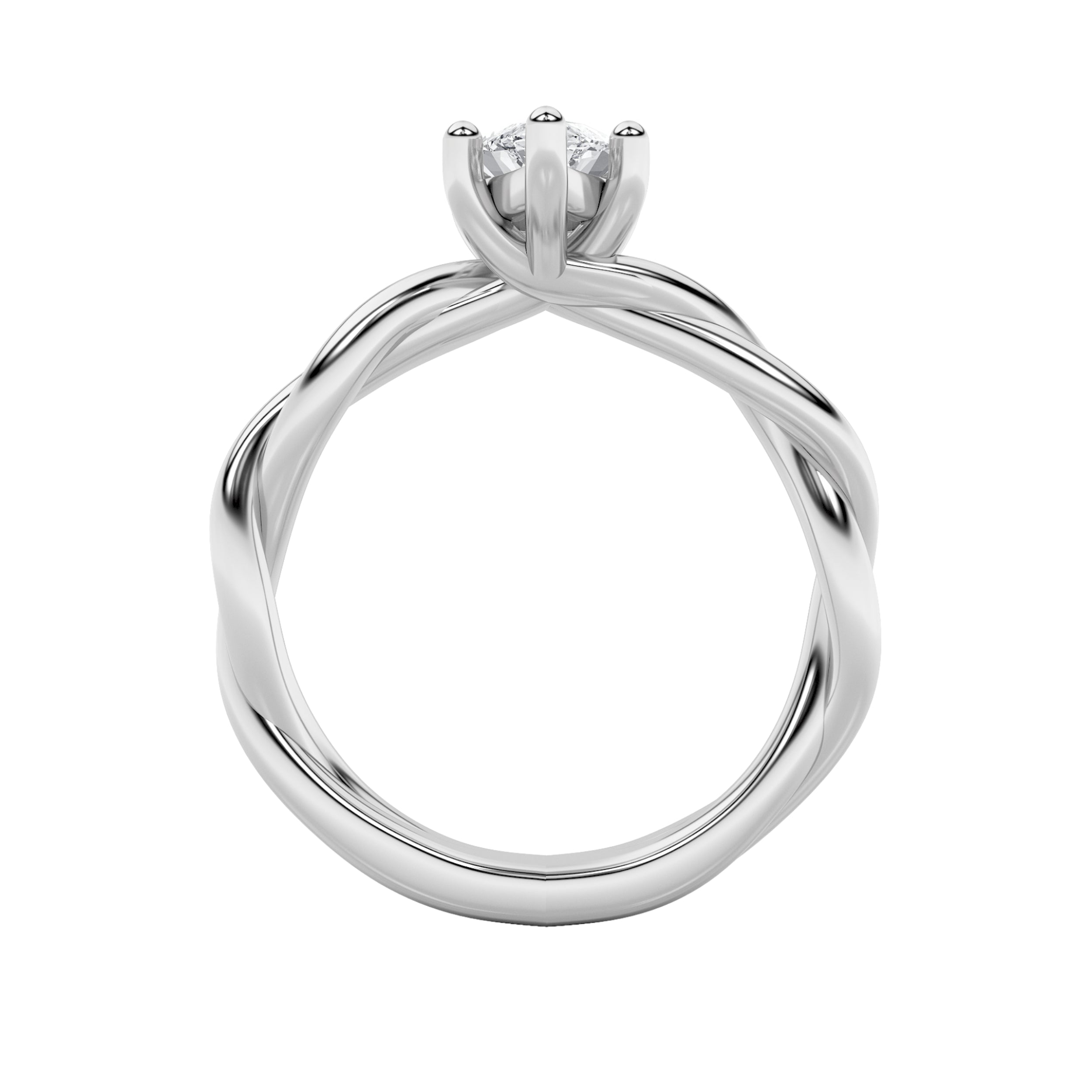 1CTW Marquise Shaped Lab Grown Diamond (F/VS) Twisted Shank Solitaire Engagement Ring in 14K Gold