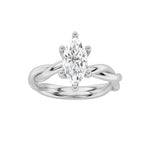 1.5CTW Marquise Shaped Lab Grown Diamond (F/VS) Twisted Shank Solitaire Engagement Ring in 14K Gold