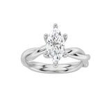 1.5CTW Marquise Shaped Lab Grown Diamond (F/VS) Twisted Shank Solitaire Engagement Ring in 14K Gold