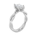 1.5CTW Marquise Shaped Lab Grown Diamond (F/VS) Twisted Shank Solitaire Engagement Ring in 14K Gold