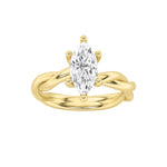 1.5CTW Marquise Shaped Lab Grown Diamond (F/VS) Twisted Shank Solitaire Engagement Ring in 14K Gold