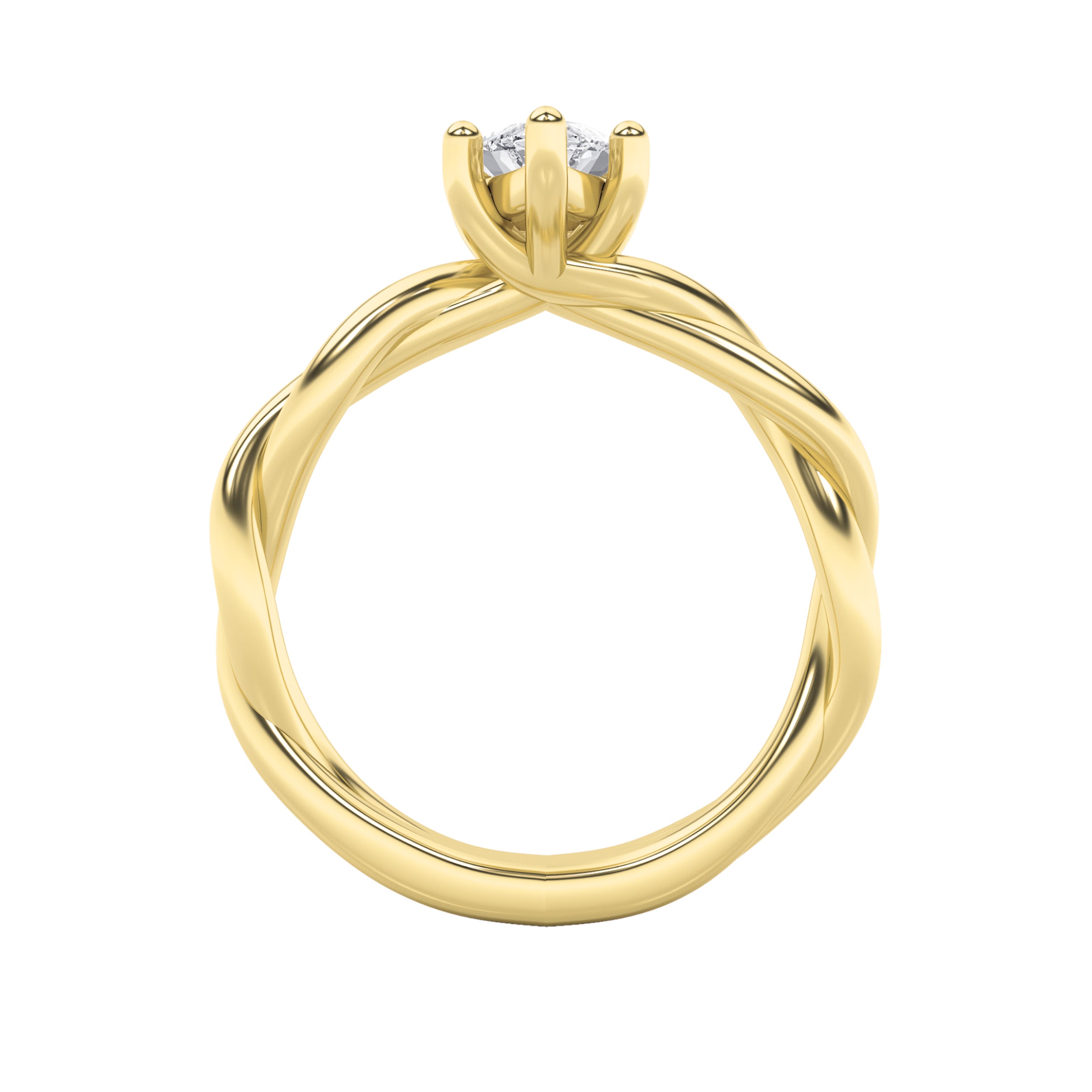 1.5CTW Marquise Shaped Lab Grown Diamond (F/VS) Twisted Shank Solitaire Engagement Ring in 14K Gold