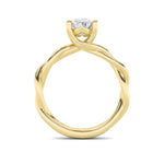1CTW Oval Shaped Lab Grown Diamond (F/VS) Twisted Shank Solitaire Engagement Ring in 14K Gold