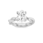 1.5CTW Oval Shaped Lab Grown Diamond (F/VS) Ring in 14K White Gold