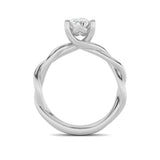 1.5CTW Oval Shaped Lab Grown Diamond (F/VS) Twisted Shank Solitaire Engagement Ring in 14K Gold