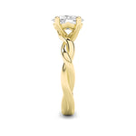 1.5CTW Oval Shaped Lab Grown Diamond (F/VS) Twisted Shank Solitaire Engagement Ring in 14K Gold