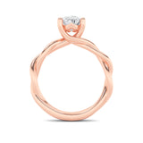 1.5CTW Oval Shaped Lab Grown Diamond (F/VS) Twisted Shank Solitaire Engagement Ring in 14K Gold