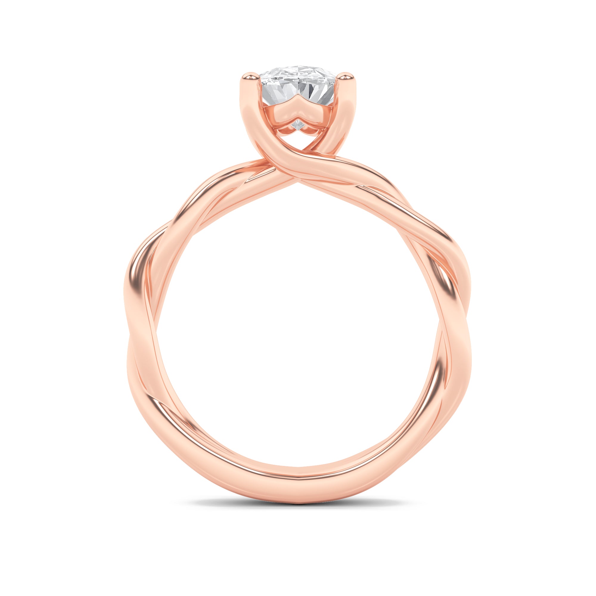 1.5CTW Oval Shaped Lab Grown Diamond (F/VS) Twisted Shank Solitaire Engagement Ring in 14K Gold