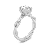 2CTW Oval Shaped Lab Grown Diamond (F/VS) Twisted Shank Solitaire Engagement Ring in 14K Gold