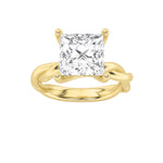 1CTW Princess Shaped Lab Grown Diamond (F/VS) Twisted Shank Solitaire Engagement Ring in 14K Gold