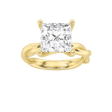 1CTW Princess Shaped Lab Grown Diamond (F/VS) Twisted Shank Solitaire Engagement Ring in 14K Gold
