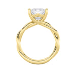1CTW Princess Shaped Lab Grown Diamond (F/VS) Twisted Shank Solitaire Engagement Ring in 14K Gold
