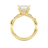 1CTW Princess Shaped Lab Grown Diamond (F/VS) Twisted Shank Solitaire Engagement Ring in 14K Gold