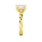 1CTW Princess Shaped Lab Grown Diamond (F/VS) Twisted Shank Solitaire Engagement Ring in 14K Gold