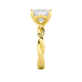 1CTW Princess Shaped Lab Grown Diamond (F/VS) Twisted Shank Solitaire Engagement Ring in 14K Gold