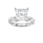 2CTW Princess Shaped Lab Grown Diamond (F/VS) Twisted Shank Solitaire Engagement Ring in 14K Gold