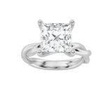 2CTW Princess Shaped Lab Grown Diamond (F/VS) Twisted Shank Solitaire Engagement Ring in 14K Gold