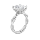 2CTW Princess Shaped Lab Grown Diamond (F/VS) Twisted Shank Solitaire Engagement Ring in 14K Gold