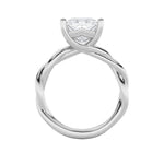 2CTW Princess Shaped Lab Grown Diamond (F/VS) Twisted Shank Solitaire Engagement Ring in 14K Gold