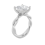 3CTW Princess Shaped Lab Grown Diamond (F/VS) Twisted Shank Solitaire Engagement Ring in 14K Gold