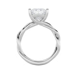3CTW Princess Shaped Lab Grown Diamond (F/VS) Twisted Shank Solitaire Engagement Ring in 14K Gold