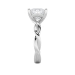 3CTW Princess Shaped Lab Grown Diamond (F/VS) Twisted Shank Solitaire Engagement Ring in 14K Gold