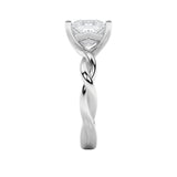 3CTW Princess Shaped Lab Grown Diamond (F/VS) Twisted Shank Solitaire Engagement Ring in 14K Gold