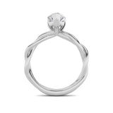 1CTW Pear Shaped Lab Grown Diamond (F/VS) Twisted Shank Solitaire Engagement Ring in 14K Gold