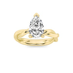 1CTW Pear Shaped Lab Grown Diamond (F/VS) Twisted Shank Solitaire Engagement Ring in 14K Gold