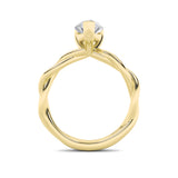 1CTW Pear Shaped Lab Grown Diamond (F/VS) Twisted Shank Solitaire Engagement Ring in 14K Gold