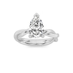 1.5CTW Pear Shaped Lab Grown Diamond (F/VS) Twisted Shank Solitaire Engagement Ring in 14K Gold