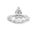 2CTW Pear Shaped Lab Grown Diamond (F/VS) Twisted Shank Solitaire Engagement Ring in 14K Gold