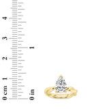 2CTW Pear Shaped Lab Grown Diamond (F/VS) Twisted Shank Solitaire Engagement Ring in 14K Gold