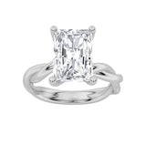 2CTW Radiant Shaped Lab Grown Diamond (F/VS) Twisted Shank Solitaire Engagement Ring in 14K Gold