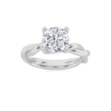 1.5CTW Round Shaped Lab Grown Diamond (G/VS) Twisted Shank Solitaire Engagement Ring in 14K Gold