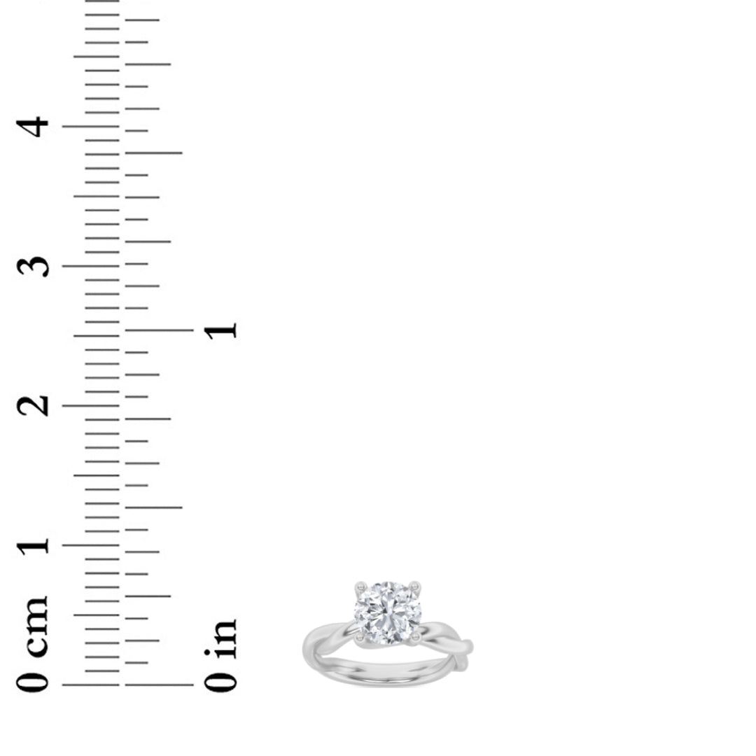 1.5CTW Round Shaped Lab Grown Diamond (G/VS) Twisted Shank Solitaire Engagement Ring in 14K Gold