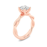 1.5CTW Round Shaped Lab Grown Diamond (F/VS) Twisted Shank Solitaire Engagement Ring in 14K Gold