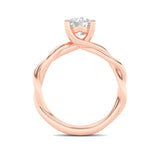 1.5CTW Round Shaped Lab Grown Diamond (F/VS) Twisted Shank Solitaire Engagement Ring in 14K Gold