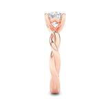 1.5CTW Round Shaped Lab Grown Diamond (F/VS) Twisted Shank Solitaire Engagement Ring in 14K Gold